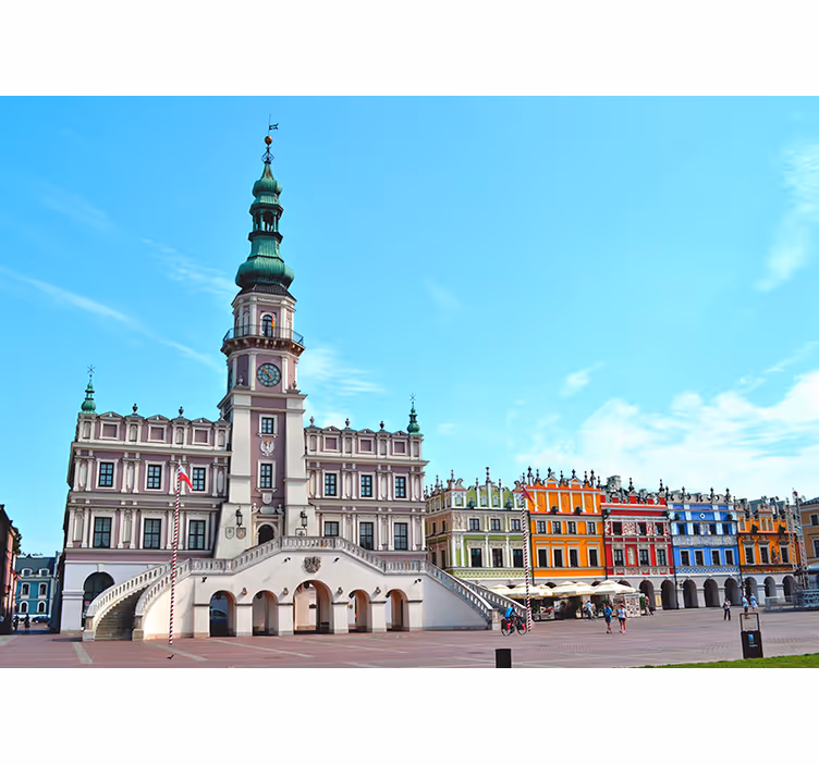Zamość city roller blind for living room - TenStickers