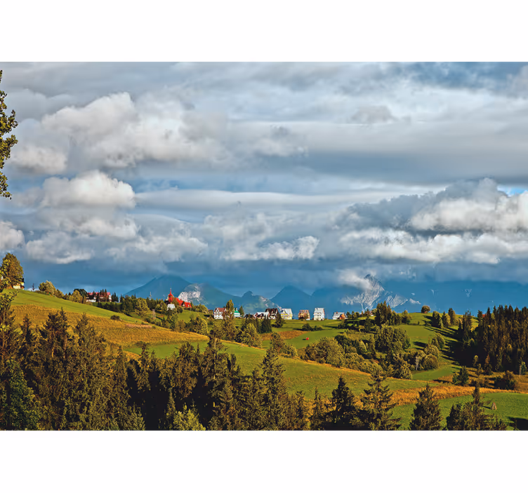 Roller blind for living room tatry landscape - TenStickers