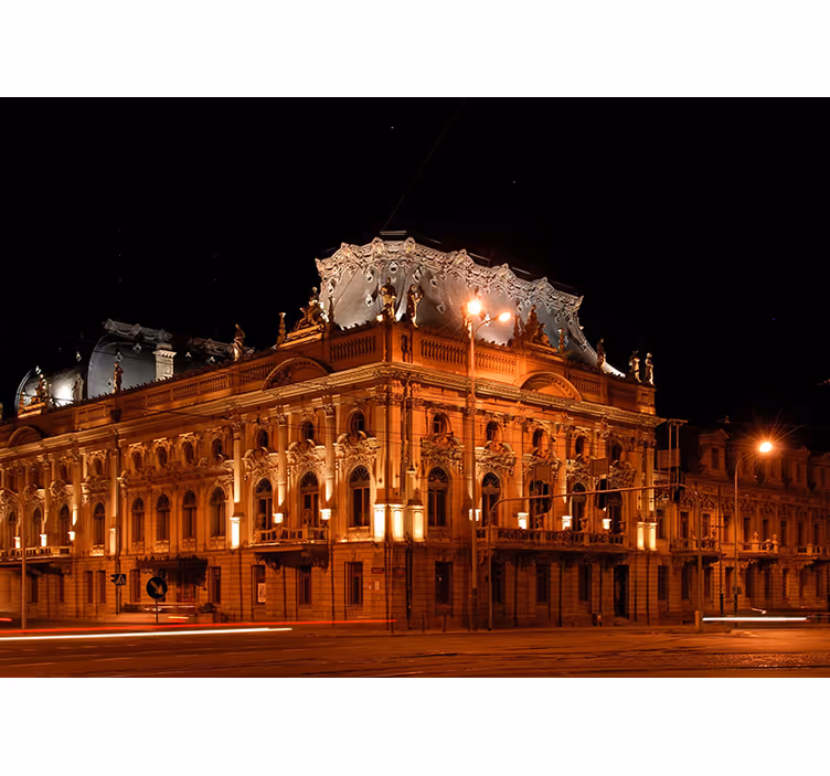 Łódź nighttime roller blind for living room - TenStickers