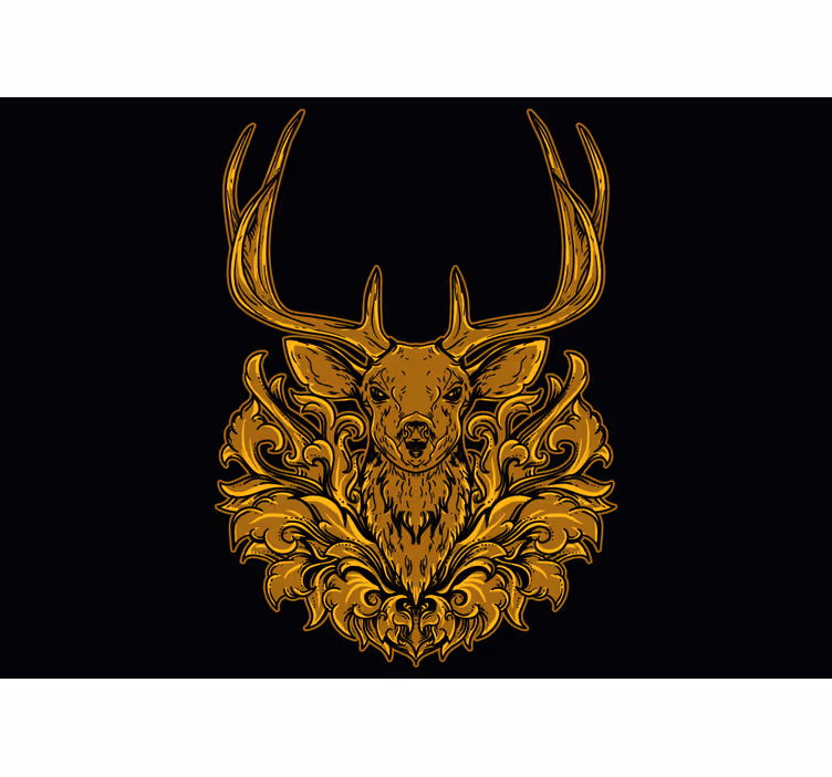 Golden stag roller blind for living room - TenStickers