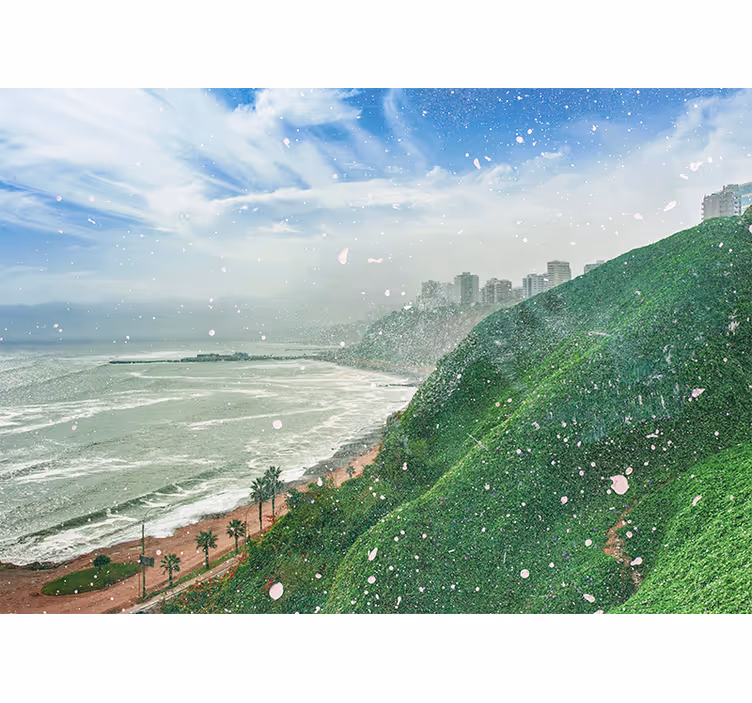 Roller blind for living room beach in barranco - TenStickers