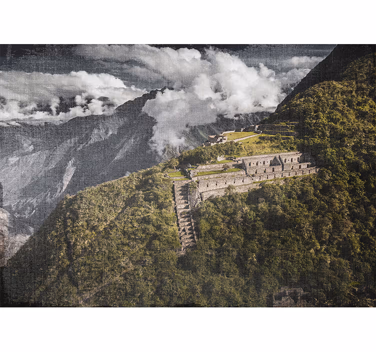 Roller blind for living room bird's-eye view of choquequirao - TenStickers