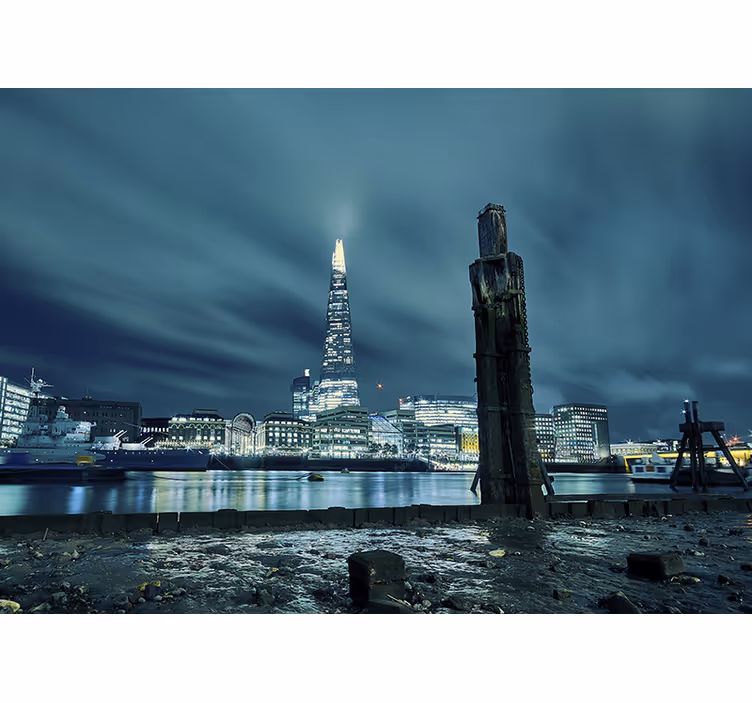 Light east river at night roller blind for living room - TenStickers