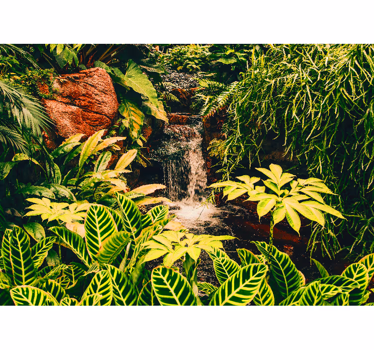 Roller blind for living room rainforest and leaves - TenStickers