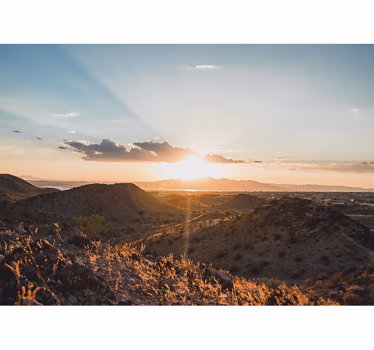 Roller blind for living room sunset in the desert - TenStickers