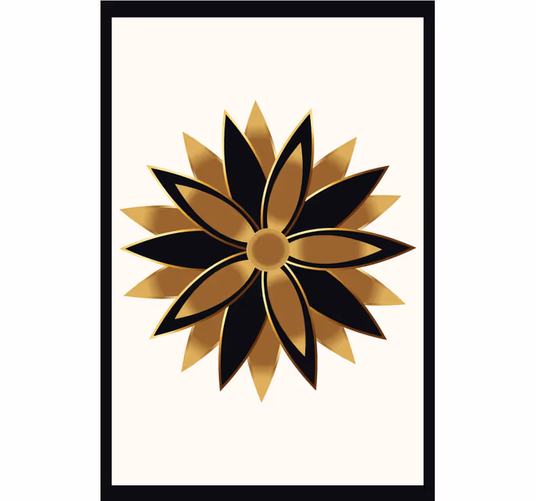 Golden flowers roller blind for living room - TenStickers
