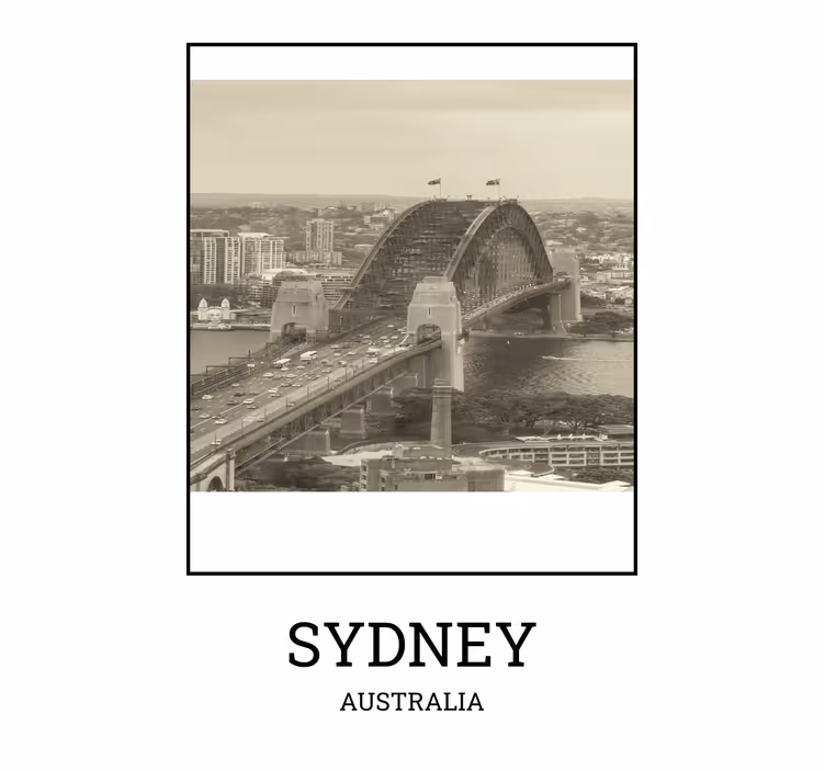 Roller blind for living room sydney black and white - TenStickers
