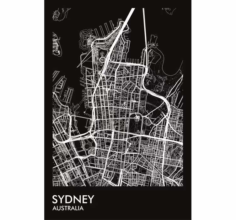 Roller blind for living room sydney map - TenStickers