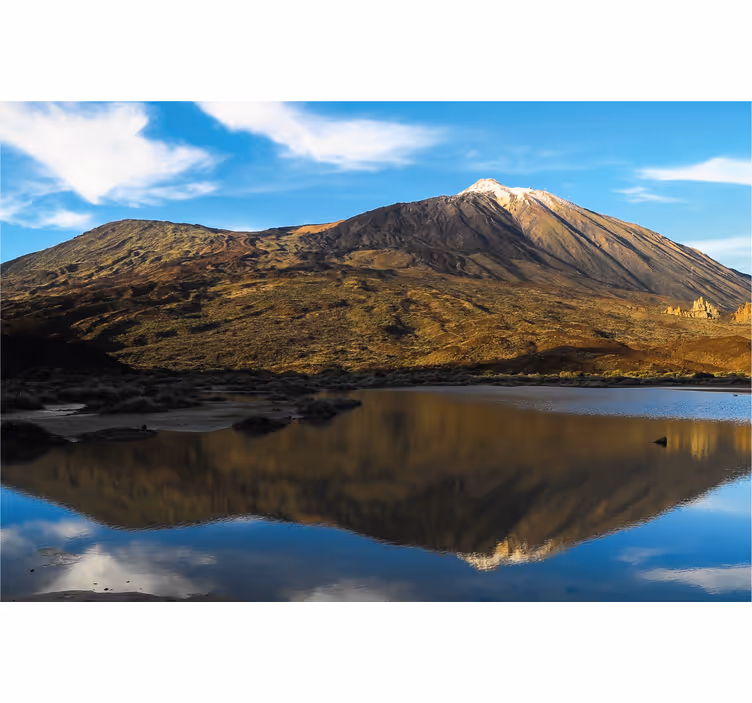 Teide reflected in water roller blind for living room - TenStickers