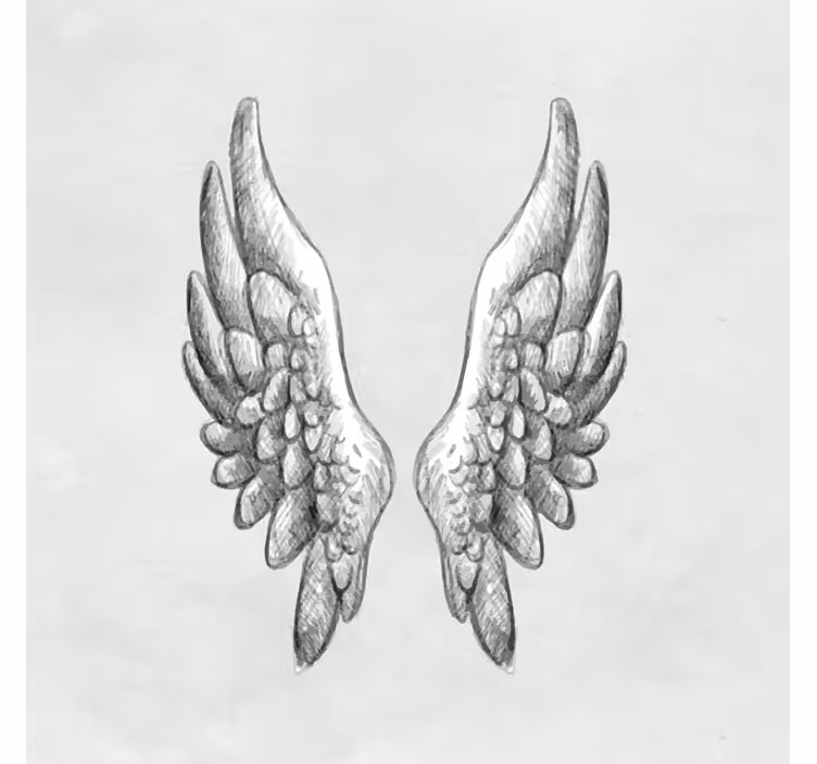 Roller blind for living room with hand-drawn wings - TenStickers