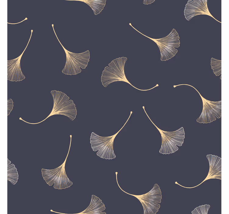 Ginkgo leaf navy and gold roller blind for living room - TenStickers