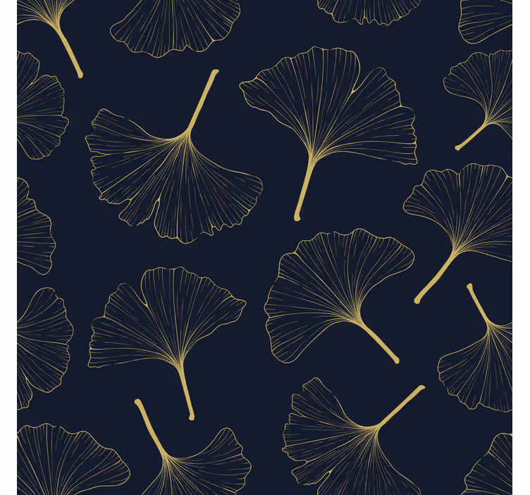 3d golden ginkgo leaves roller blind for living room - TenStickers