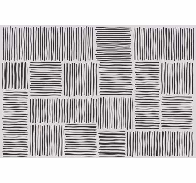 Roller blind for living room in black and white lines - TenStickers
