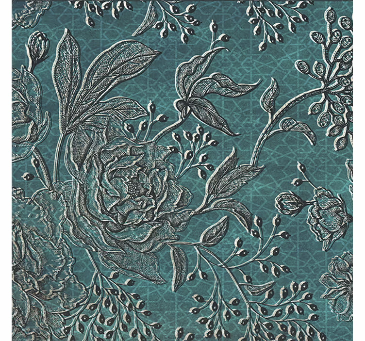 Oriental flora roller blind for living room - TenStickers
