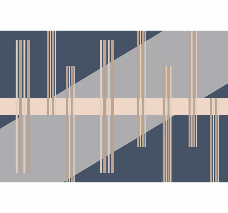 Grey abstract mid-century style roller blind for living room - TenStickers