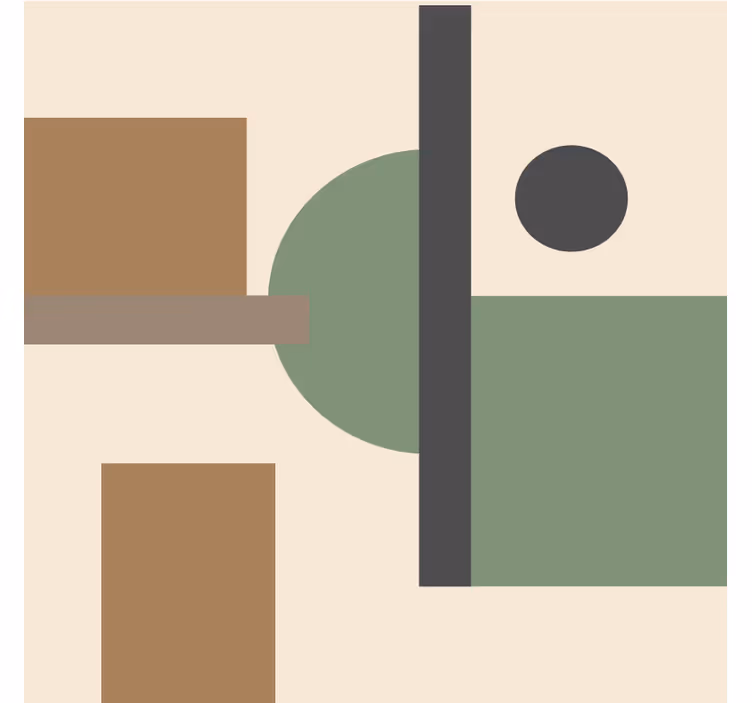 Roller blind for living room in natural colors geometric art - TenStickers