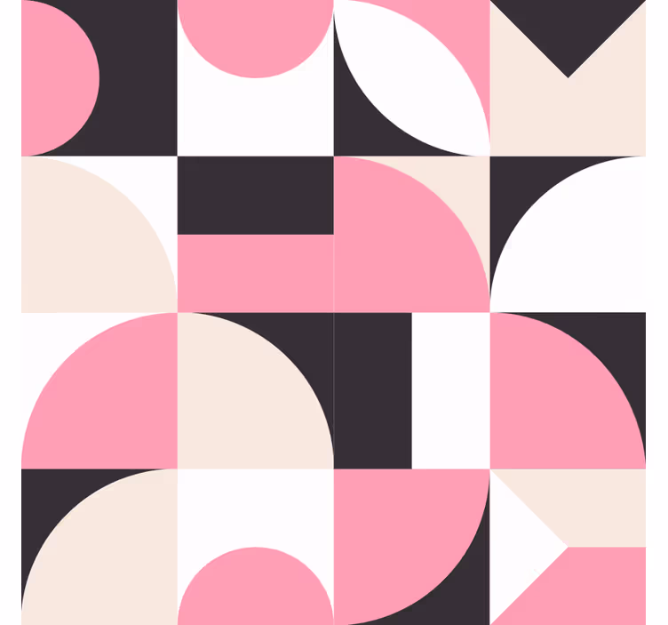 Roller blind for living room with pink geometric pattern - TenStickers