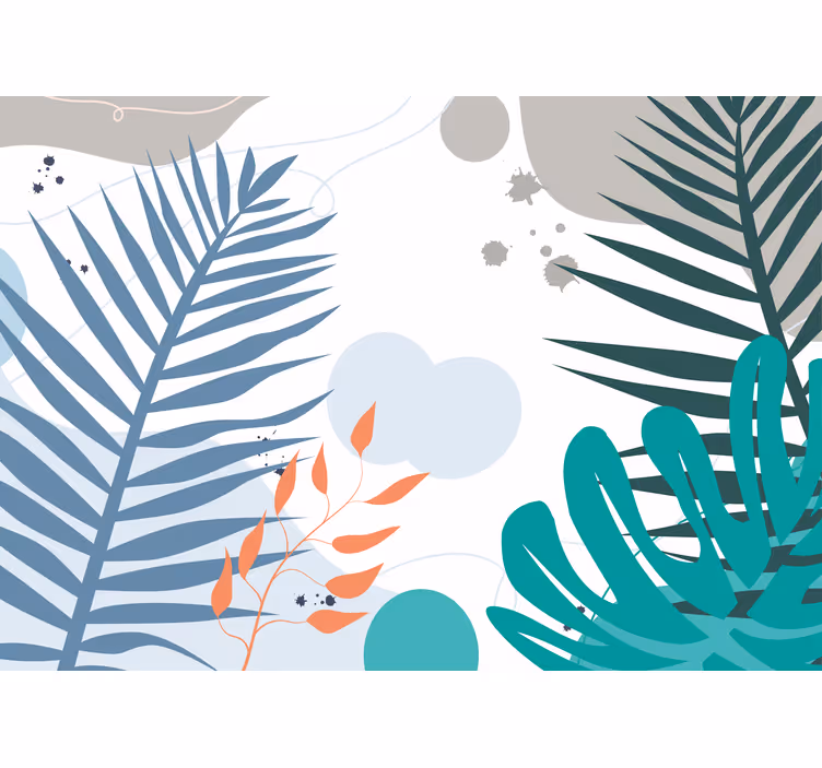 Colorful tropical leaves roller blind for living room - TenStickers