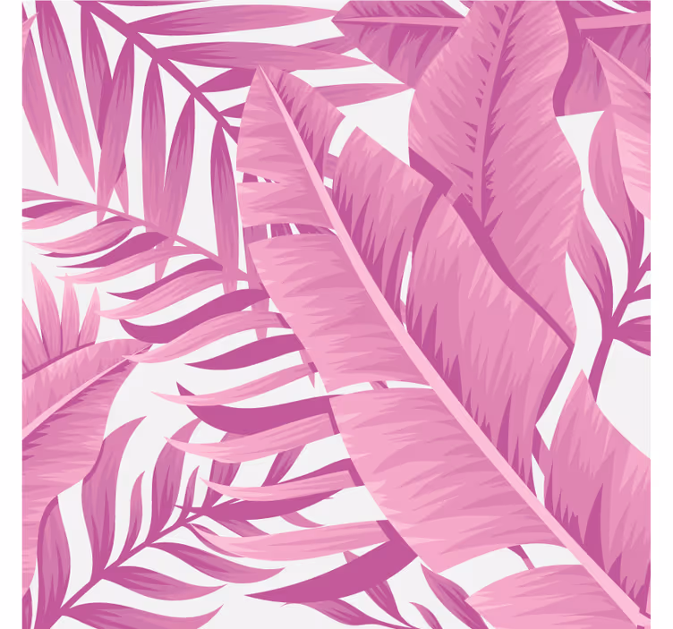 Tropical pink palm leaves roller blind for living room - TenStickers