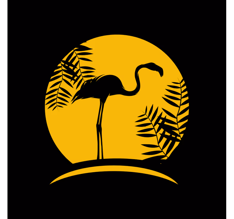 Black flamingo with moon roller blind for living room - TenStickers