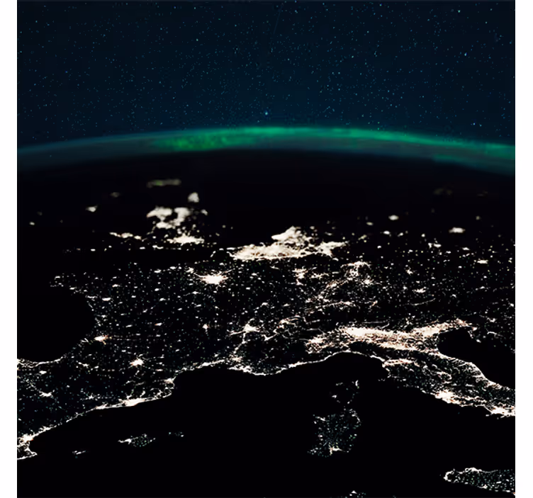 Northern light stars and earth roller blind for living room - TenStickers