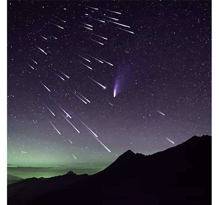 Meteor shower of shooting stars roller blind for living room - TenStickers