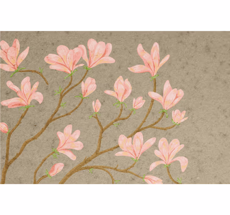 Vintage style magnolia roller blind for living room - TenStickers