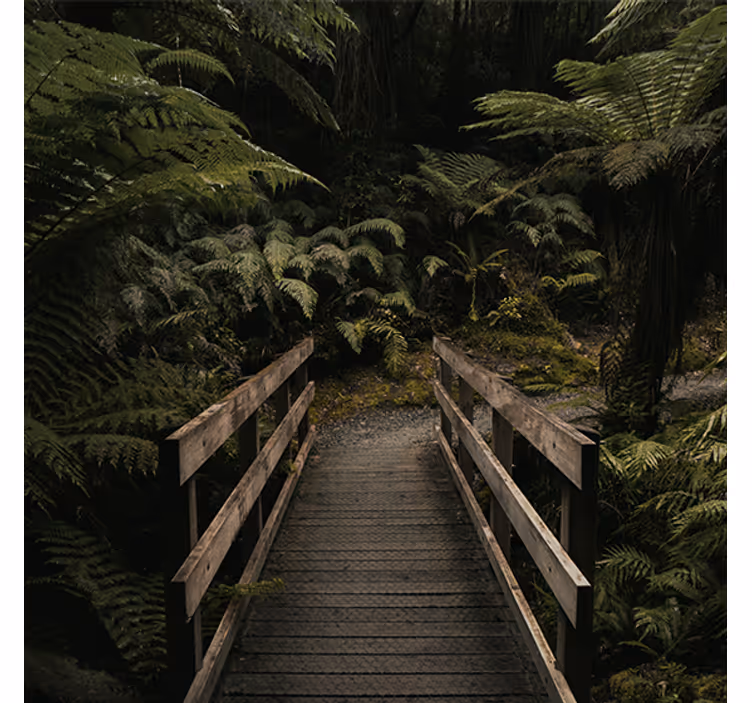 Roller blind for living room nature bridge in forest - TenStickers