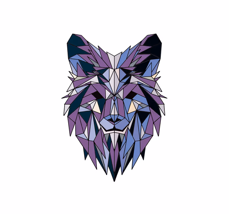 Geometric wolf roller blind for living room - TenStickers