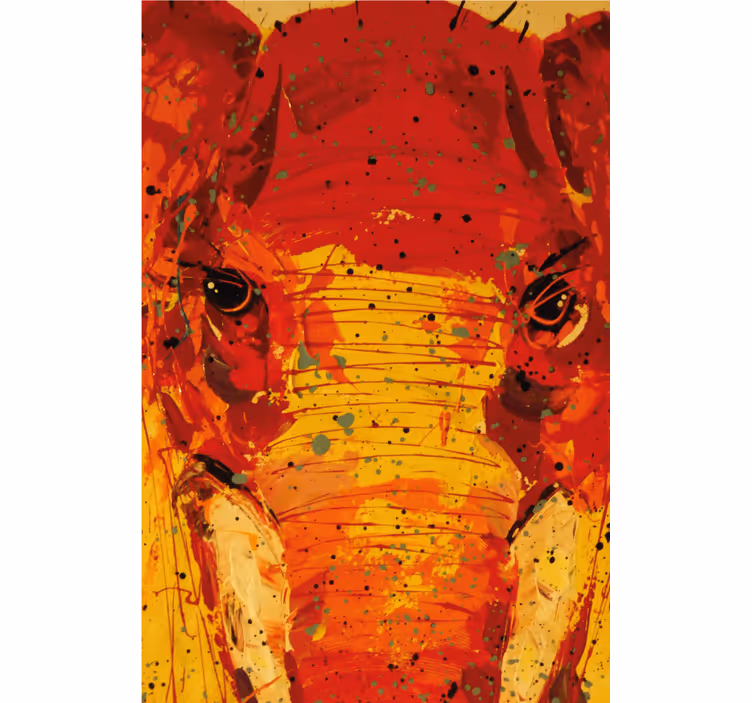 Colorful artistic elephant face roller blind for living room - TenStickers