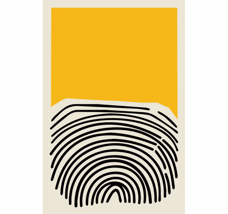 Roller blind for living room abstract yellow art - TenStickers