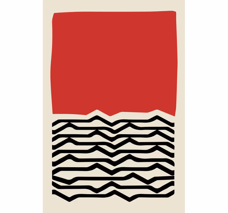 Roller blind for living room in red abstract design - TenStickers