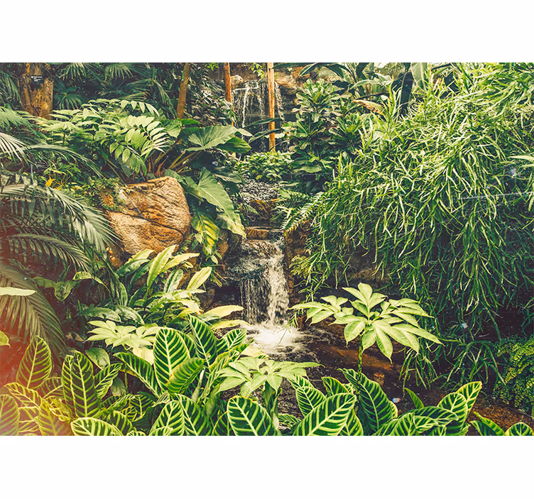 Beautiful green tropical forest roller blind for living room - TenStickers