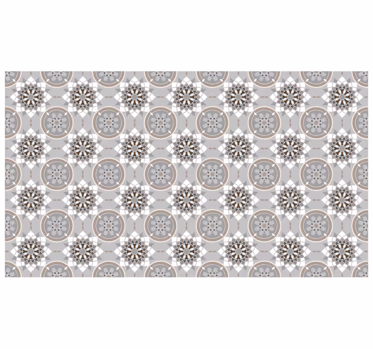 Grey roller blind with floral tile design - TenStickers