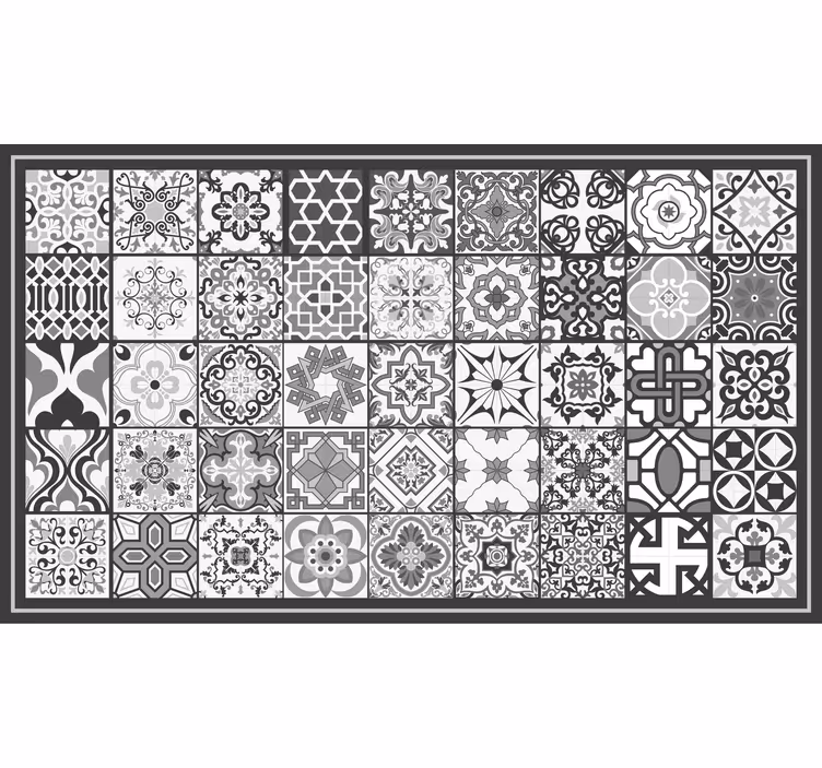 Grey roller blind in dark grey rustic mosaic pattern - TenStickers