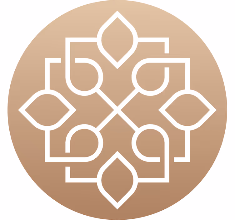 Beige roller blind with simple geometric mandala design - TenStickers