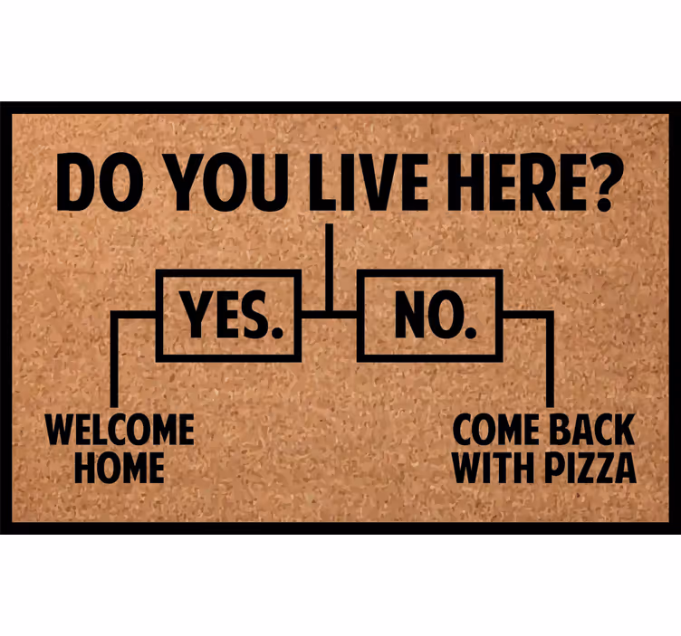 Beige roller blind do you live here pizza - TenStickers
