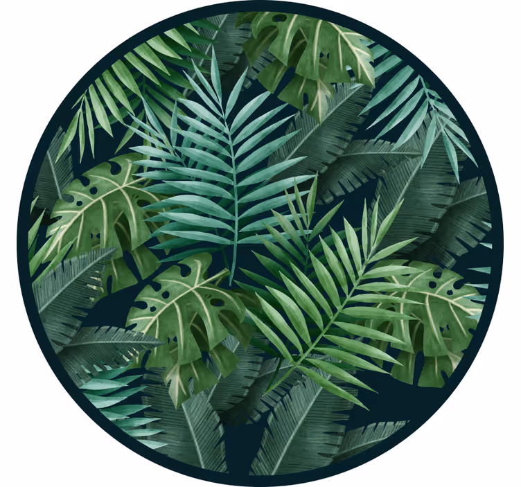 Circular exotic green leaves bedroom roller blind - TenStickers