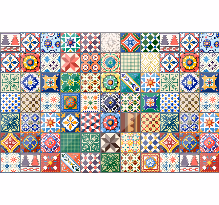 Bedroom roller blind with green mexican tiles - TenStickers
