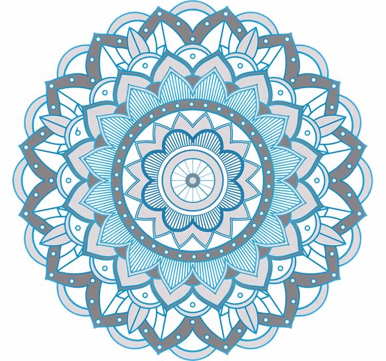 Bedroom roller blind with blue mandala pattern - TenStickers