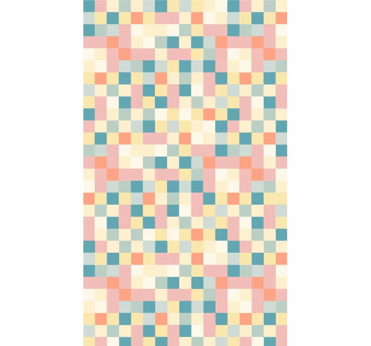 Colorful pastel squares bedroom roller blind - TenStickers