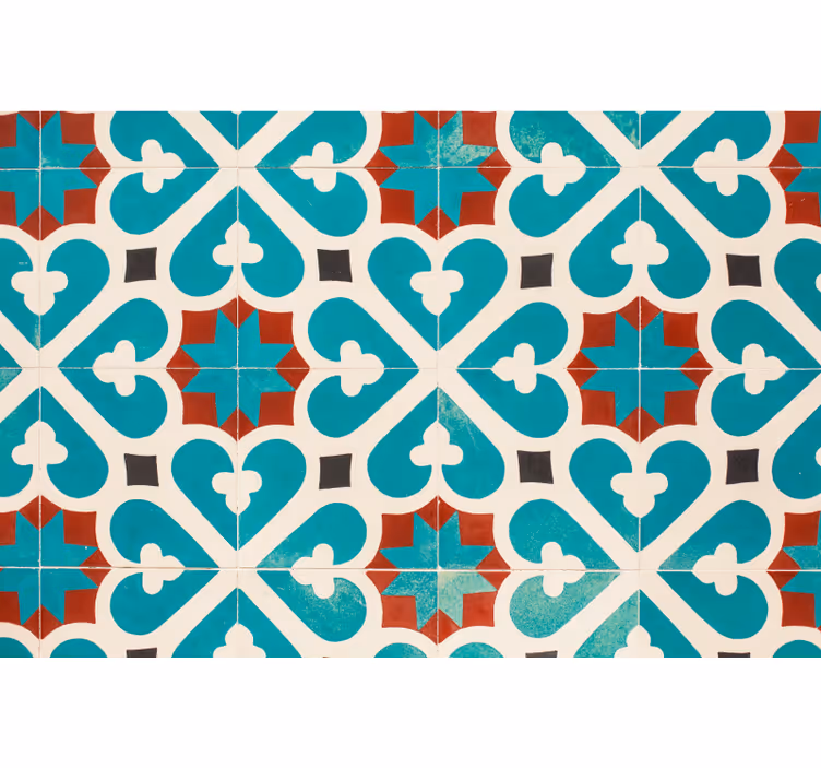 Bedroom roller blind tiled with brown details - TenStickers