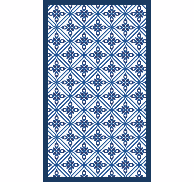 Bedroom roller blind with traditional blue and white pattern - TenStickers