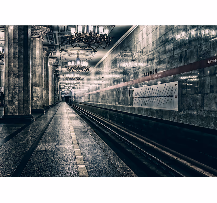 Grey roller blind urban station - TenStickers