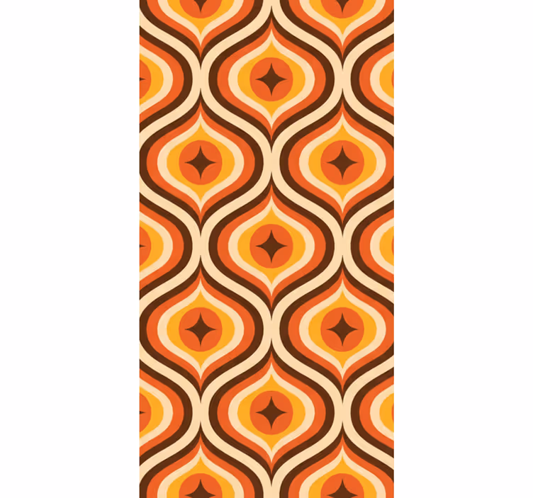 Vintage roller blind in 70s orange design - TenStickers