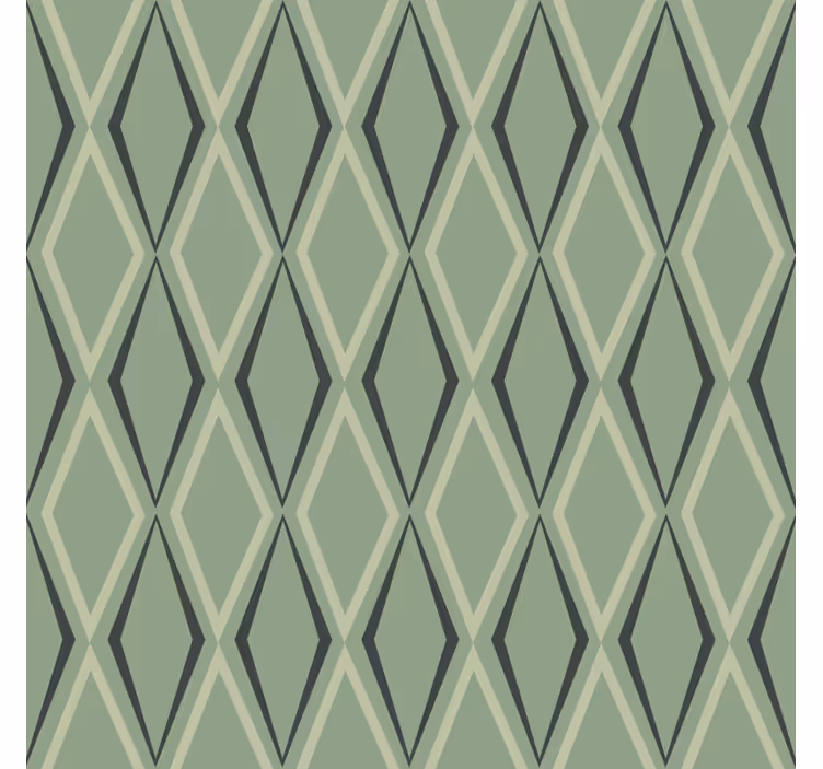 Vintage roller blind 1930s green diamonds - TenStickers