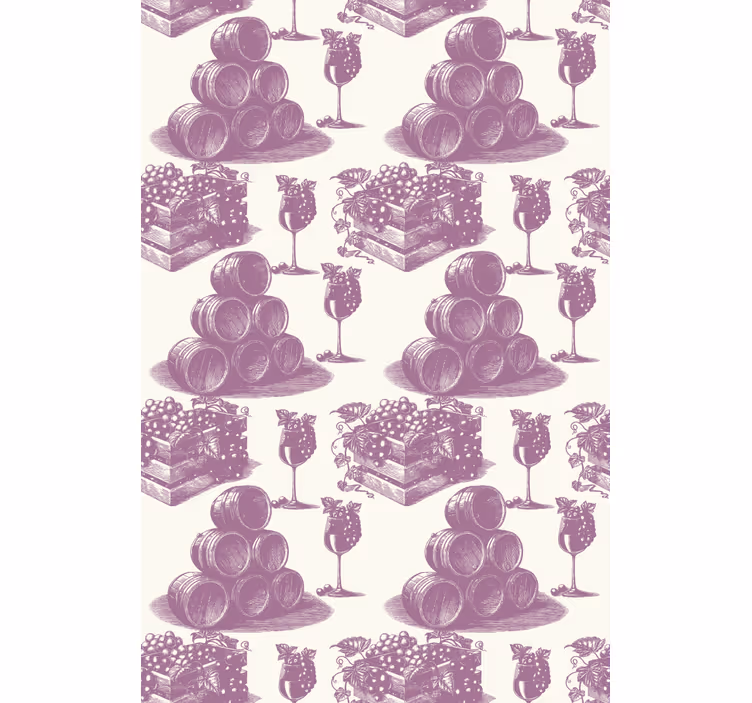 Vintage roller blind with violet french pattern - TenStickers