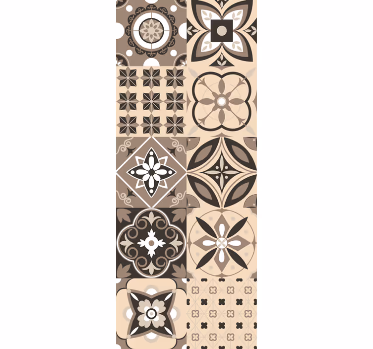 Vintage roller blind with brown classic tiles - TenStickers