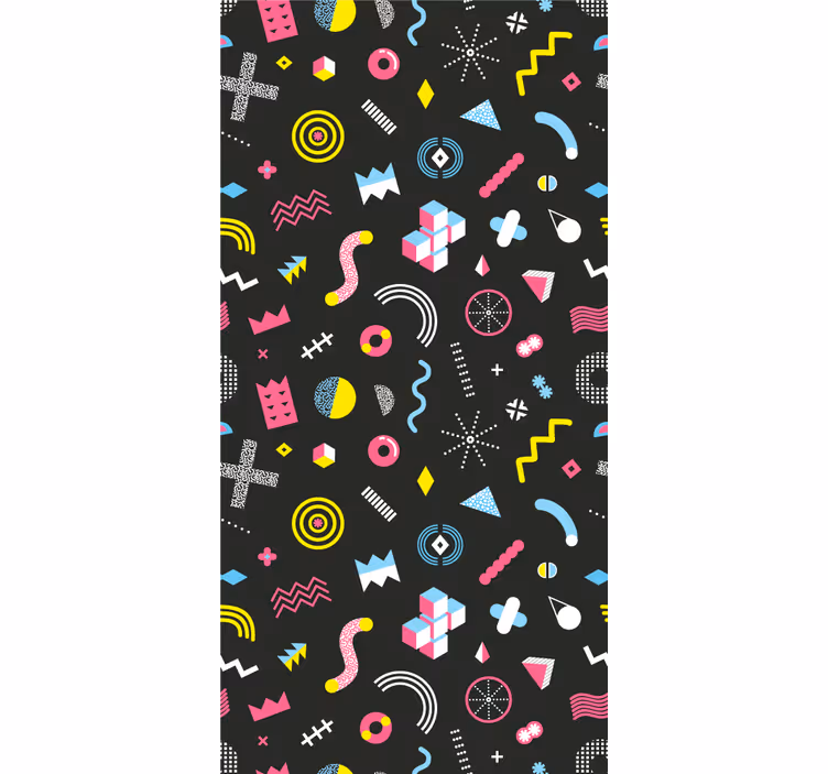 Vintage roller blind with colorful memphis pattern - TenStickers