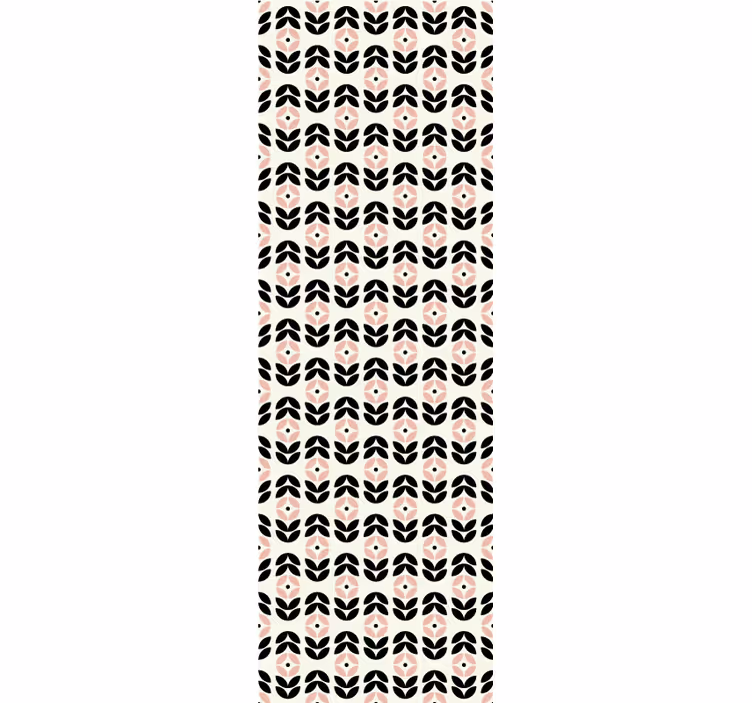 Vintage roller blind with pink geometric flowers - TenStickers